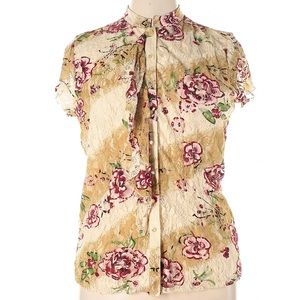 NWT Y2K Venezia floral lace blouse